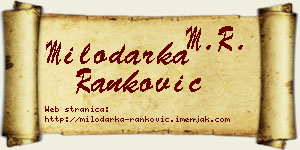 Milodarka Ranković vizit kartica